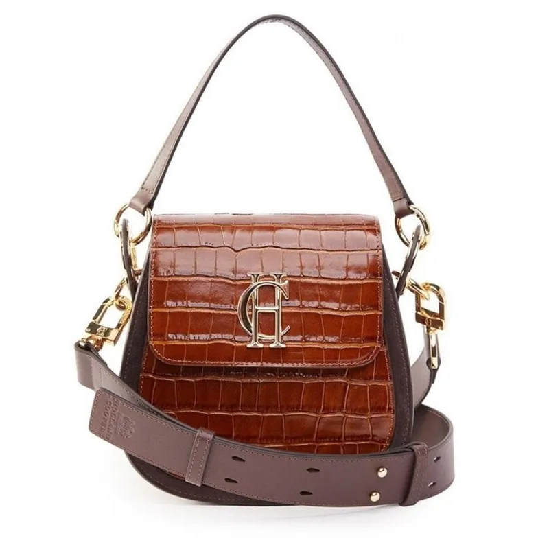 Holland Cooper Chelsea Saddle Bag - Tan Croc